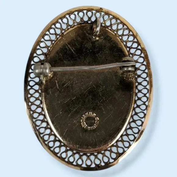 Vintage Winard 12K GF Onyx Brooch - Picture 5 of 7